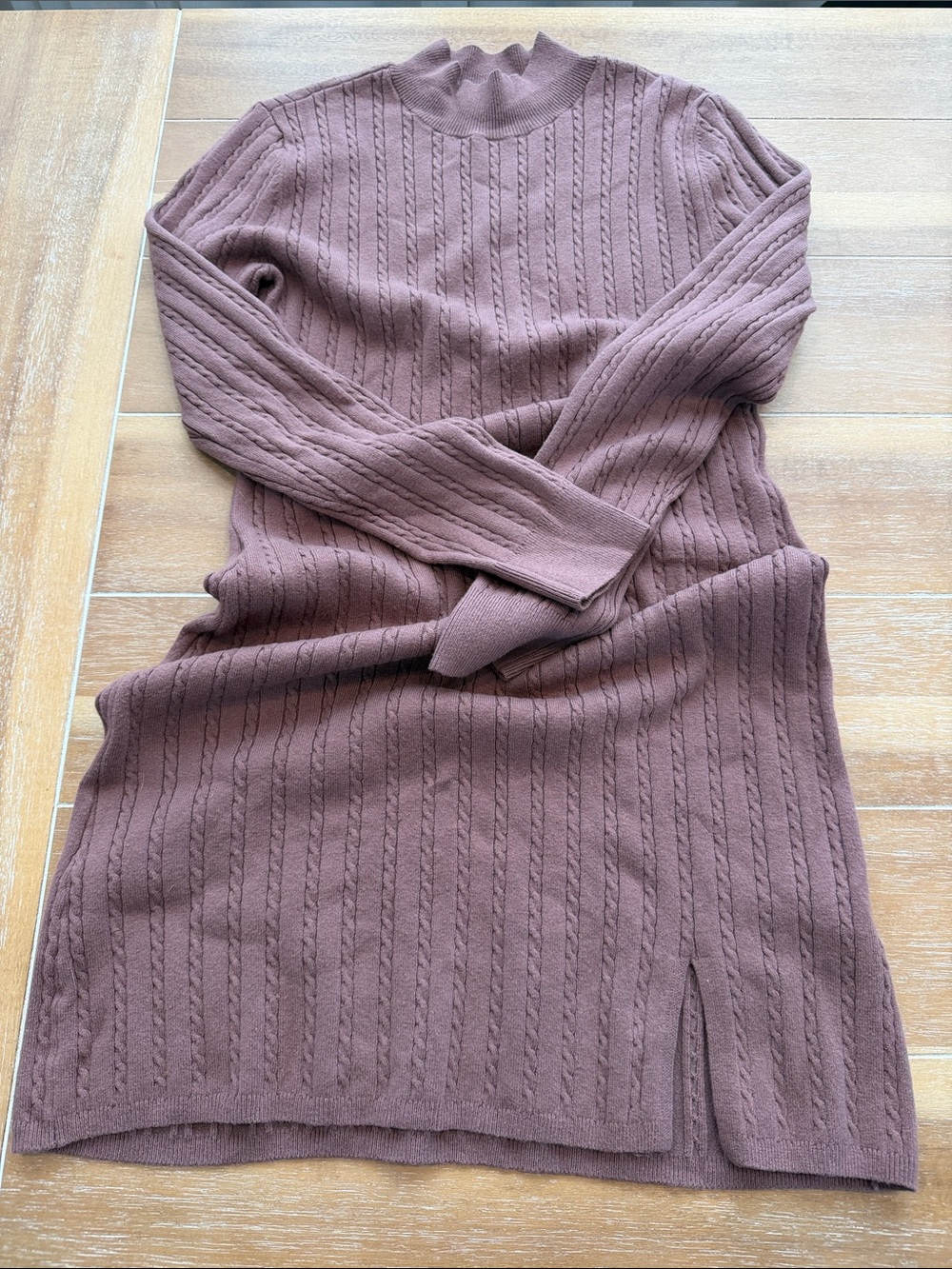 Abercrombie Cable-Knit Mock Neck Sweater Dress
